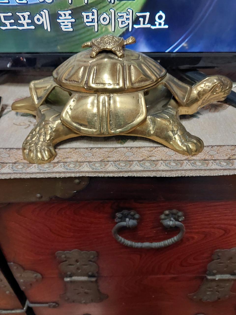 거북이 황동 재떨이