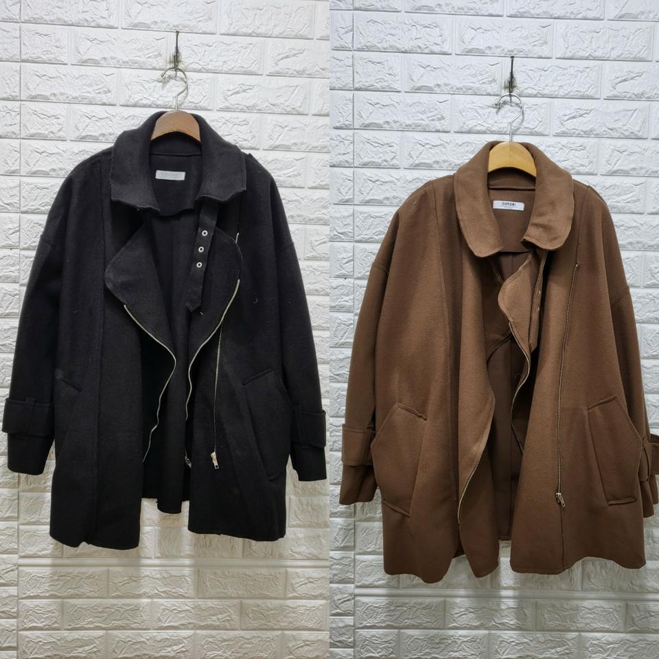 오버핏 모직 코트(블랙,브라운)