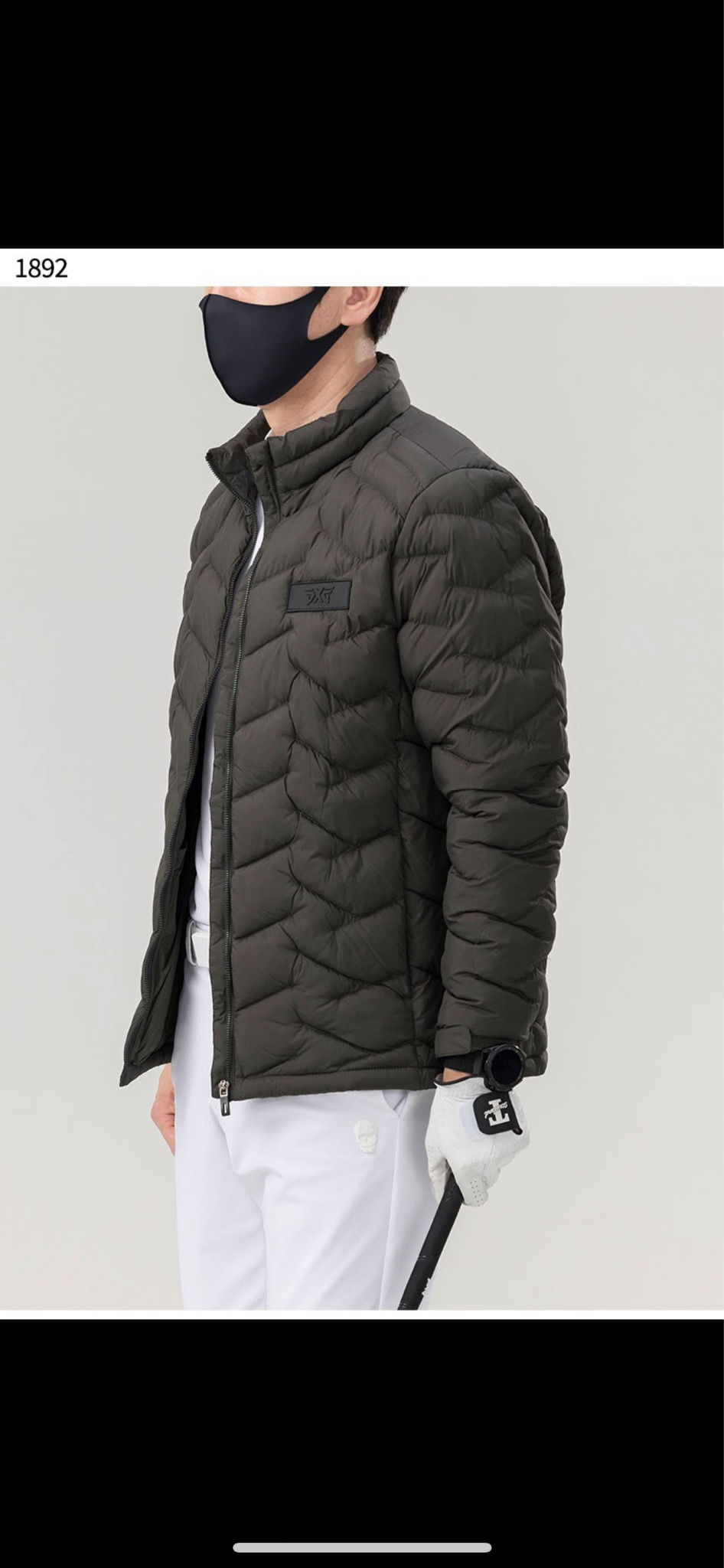 골프 격자 엠보 패딩 점퍼