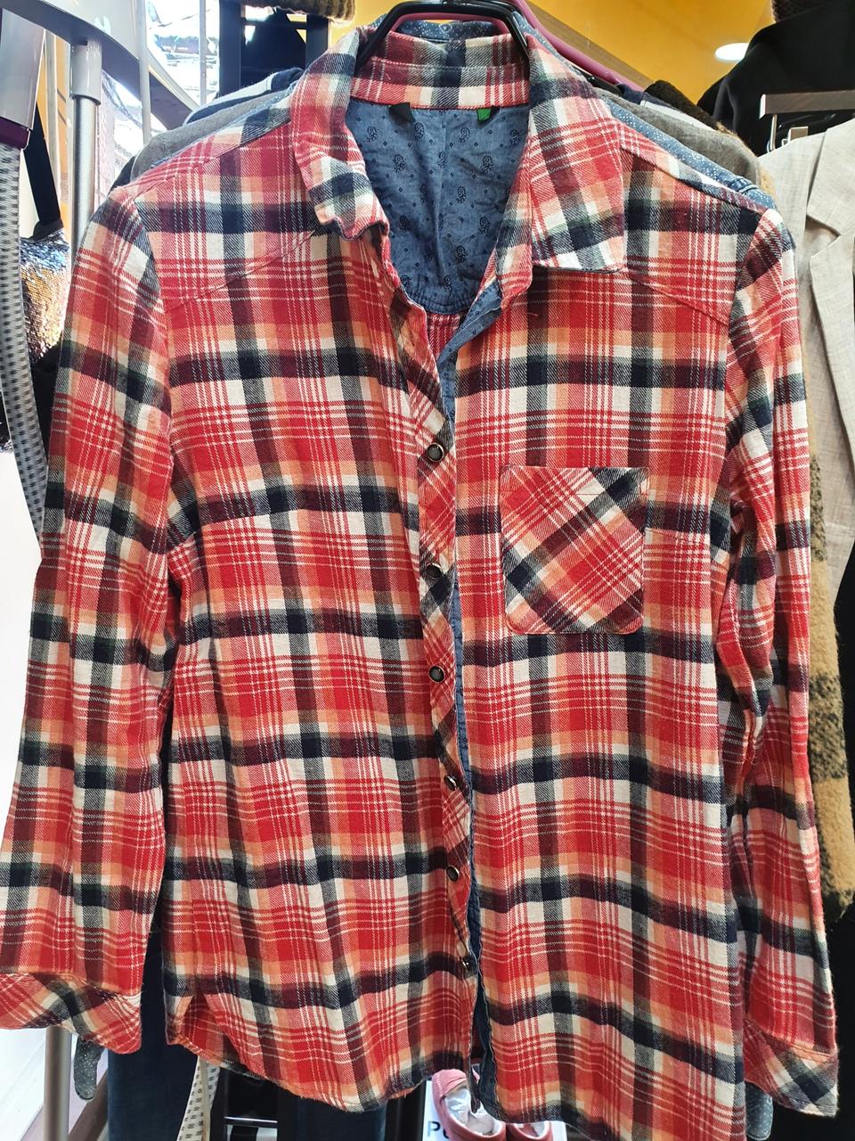 여성기모체크셔츠