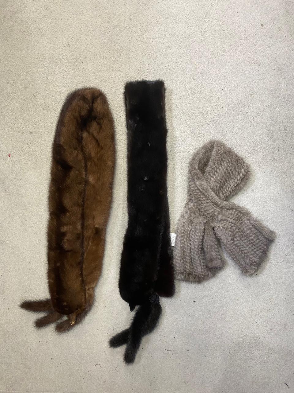 밍크 퍼 목도리 3개셋트