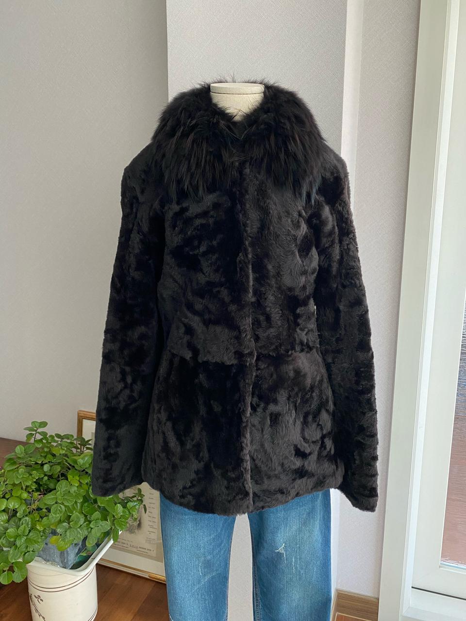 LAUREL 라우렐 빈티지 폭스퍼트리밍 양털코트(34)