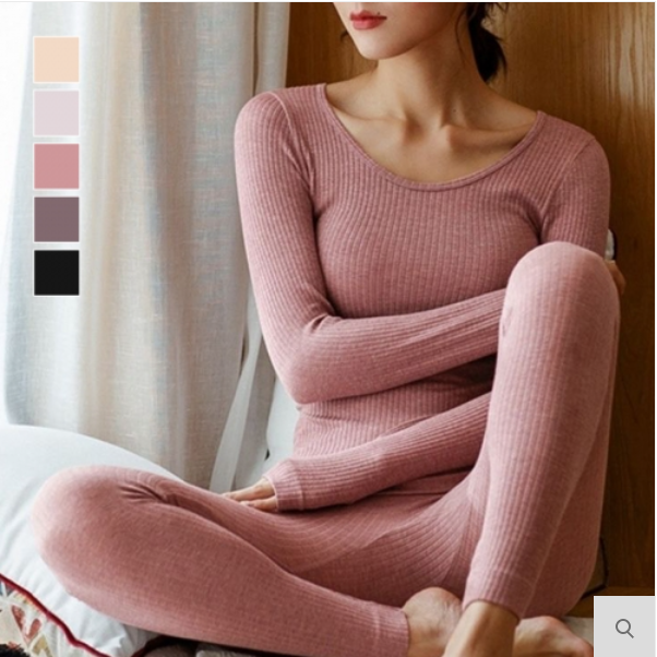 여자 골지내의 내복 상하세트