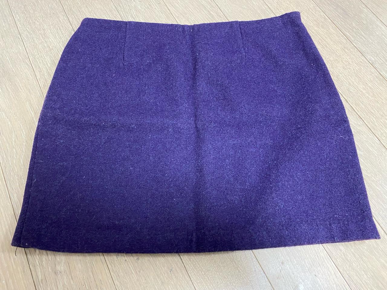 겨울 진보라색 여성 미니 스커트 미듐 M