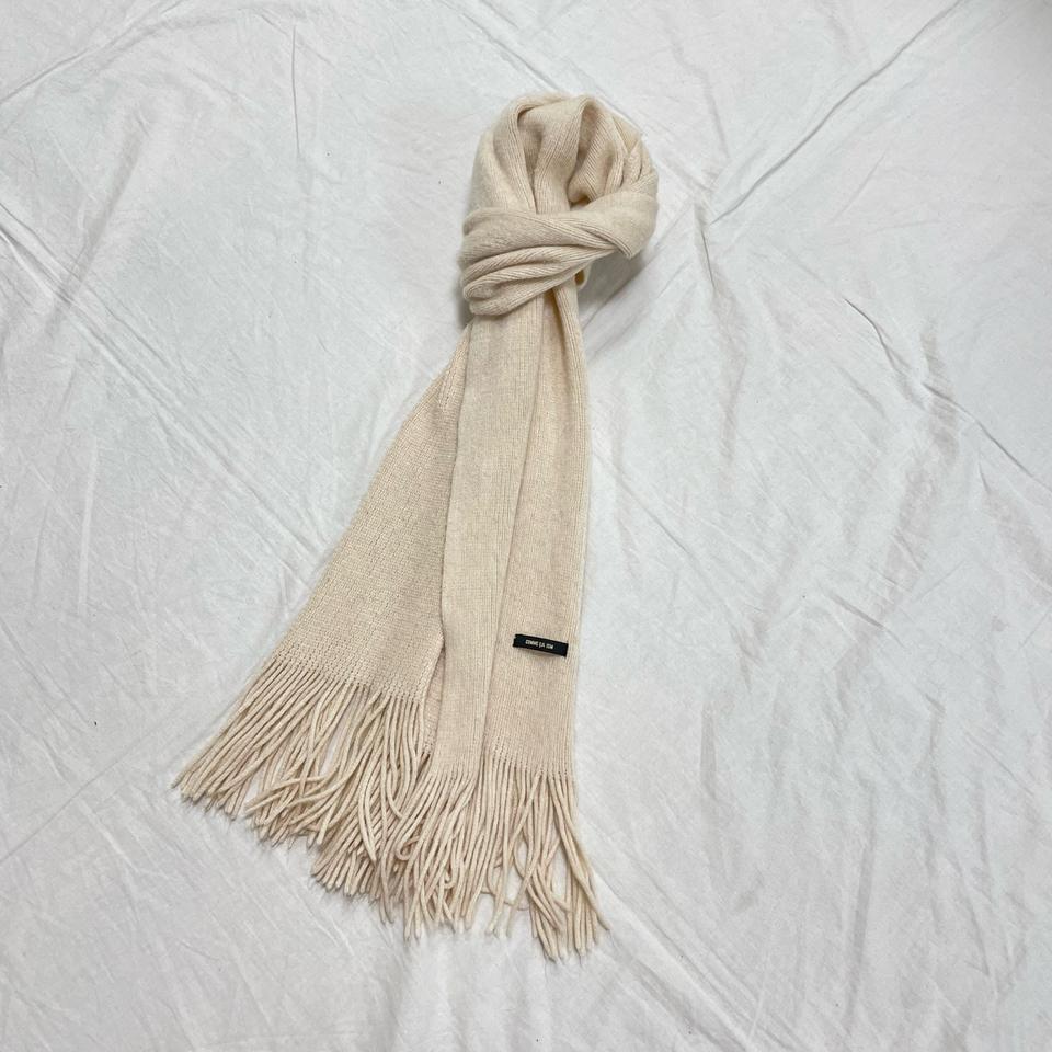 정품 꼼싸이즘 베이지 솔리드 머플러 목도리