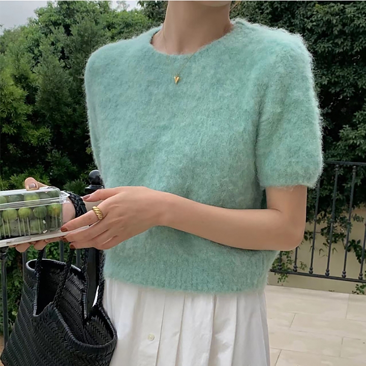 ●새상품● 퍼프 반팔 니트 N T370