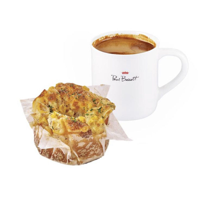 폴바셋 룽고(Standard)+옥수수 치즈 브레드 1개 기프티콘