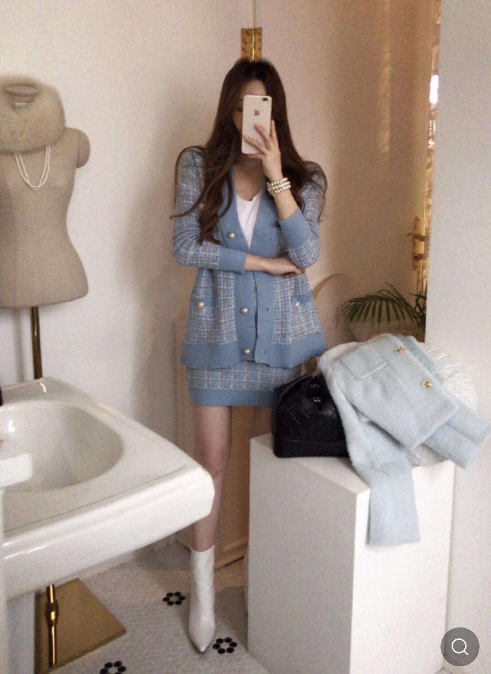 소프트솝 트위드 셋업 투피스 SET (카디건&스커트)