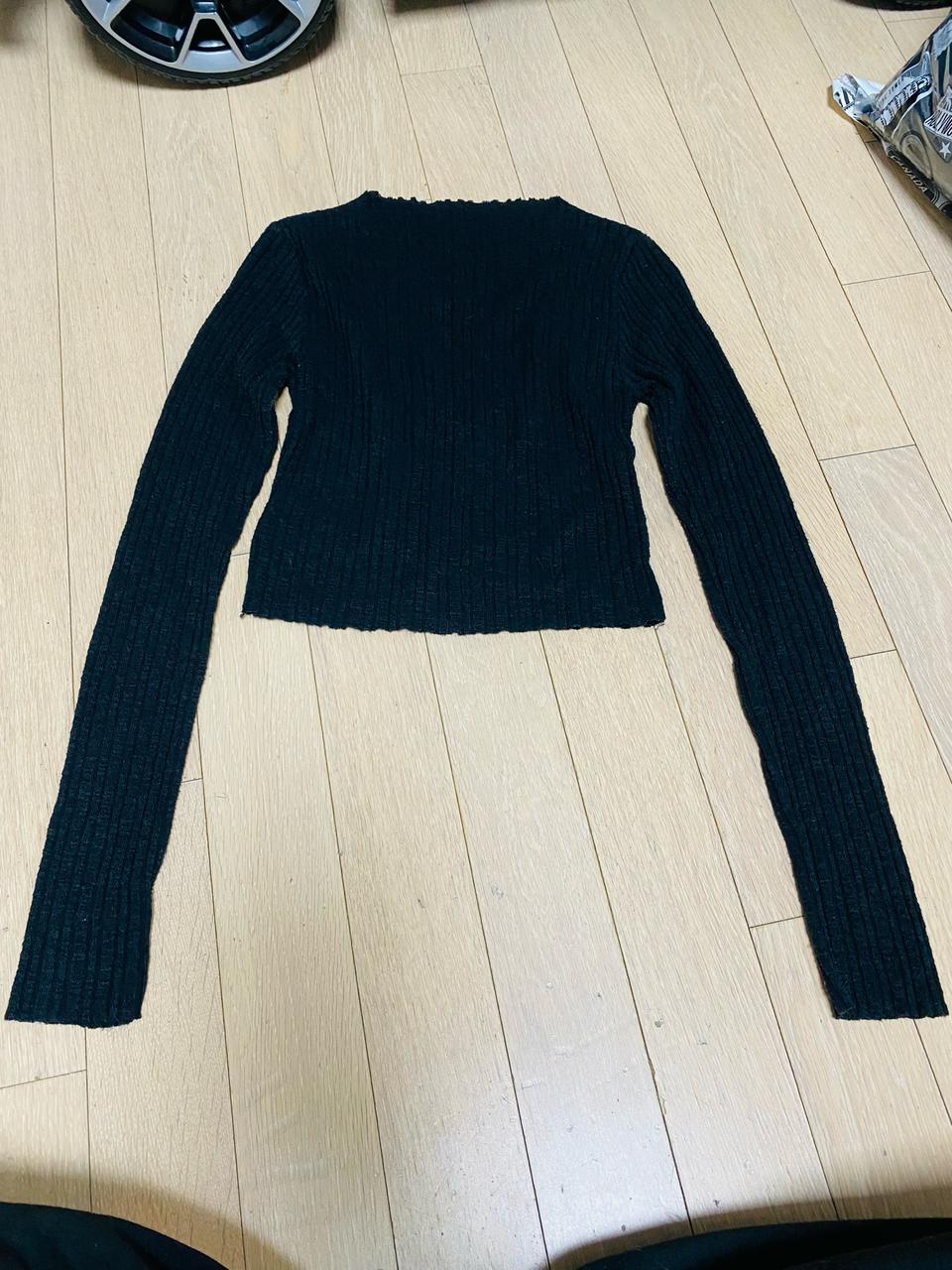 크롭탑 블랙 미니 티셔츠 여성