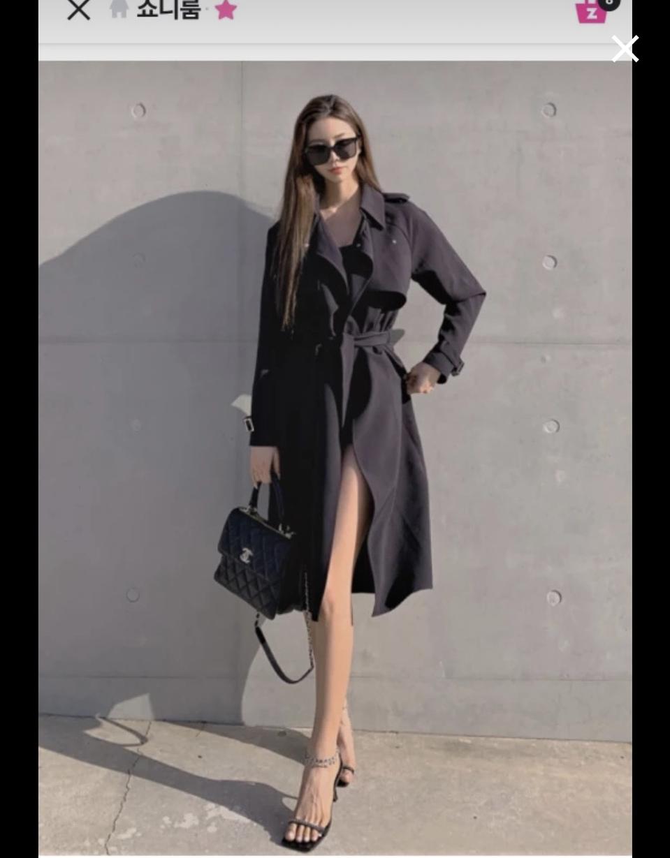 쇼니룸 블랙트렌치코트