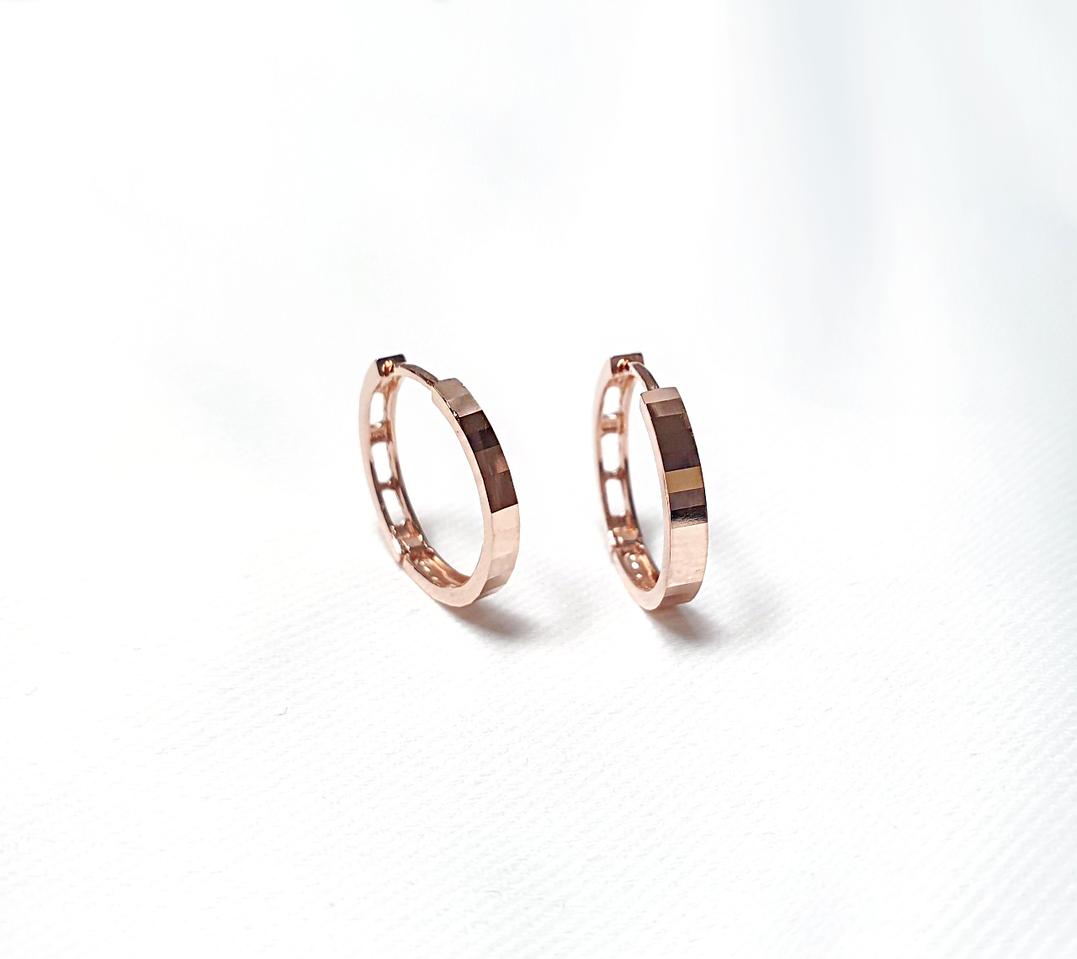 14k 핑크골드 원터치 귀걸이