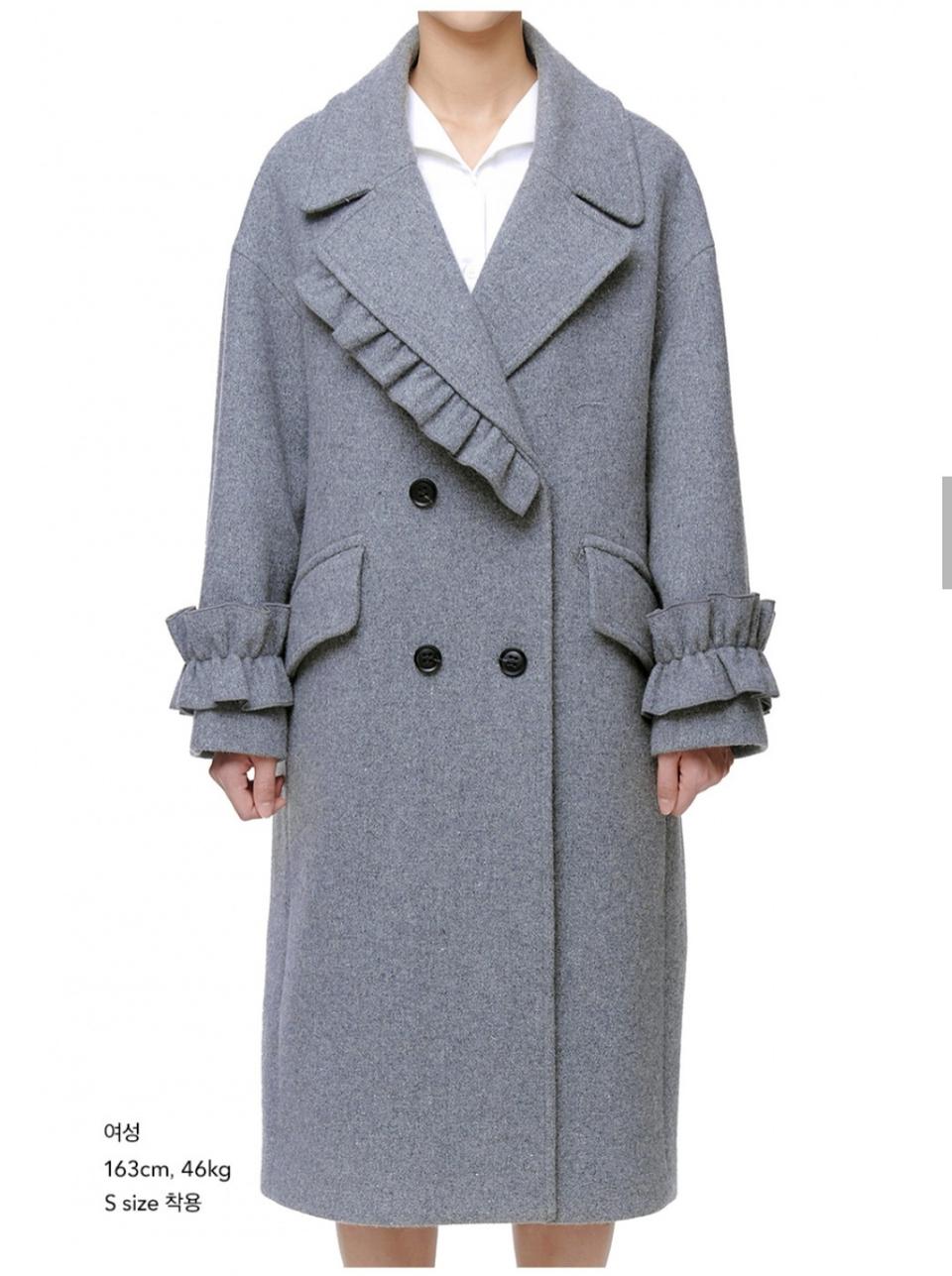 뎁(DEBB) 러플장식 모직코트