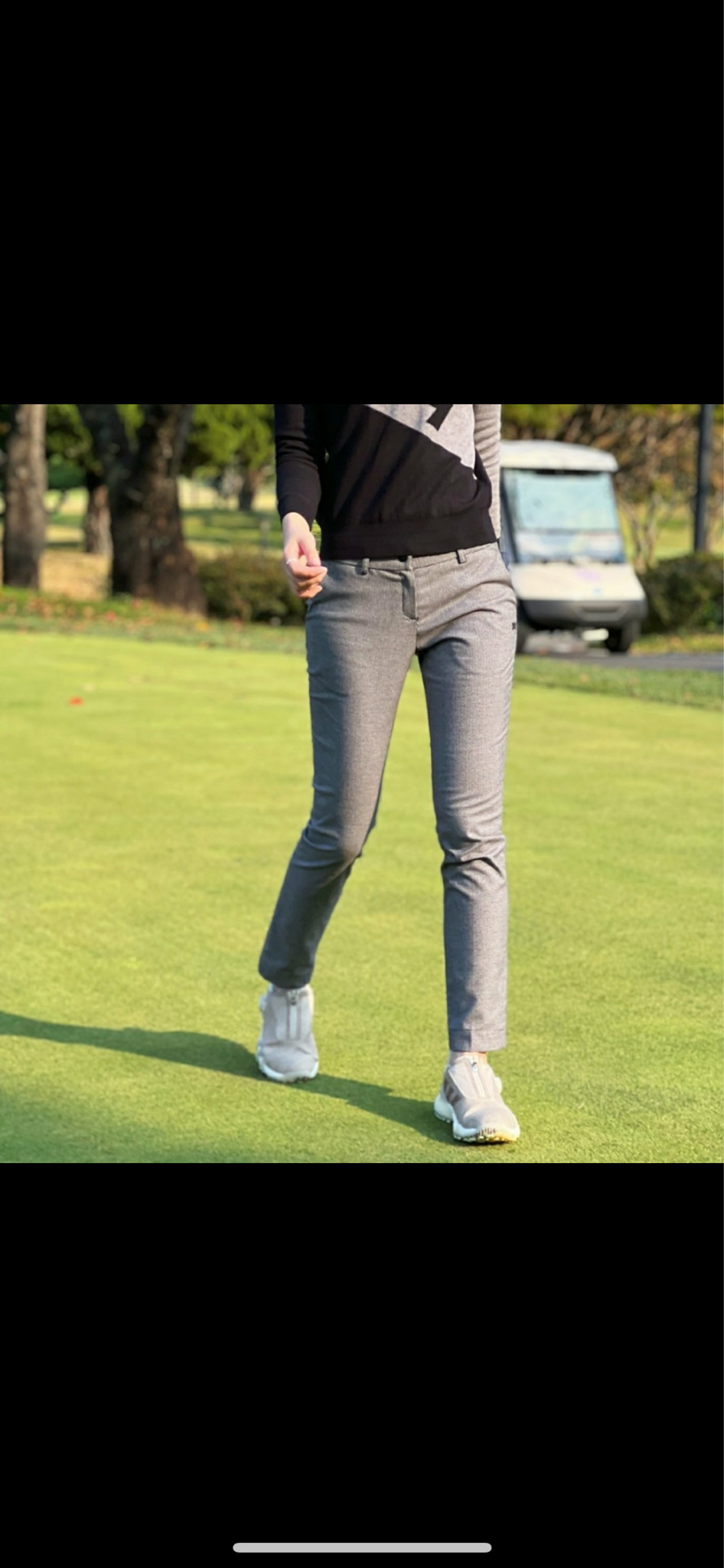 골프 여성 체크 팬츠