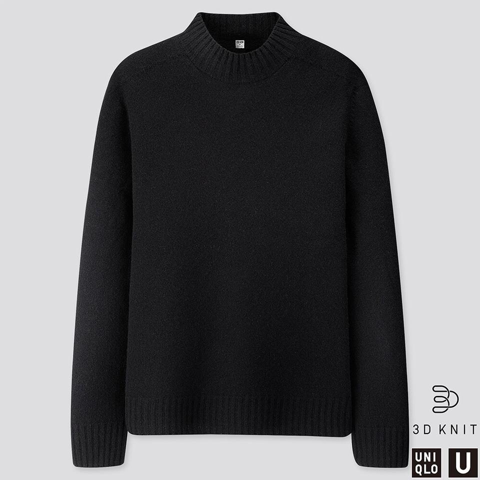 [L]유니클로U 르메르 3D 프리미엄 램스울 모크넥 니트 울100%