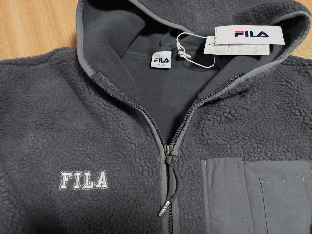 휠라 보아털 후드집업자켓 105 택달린 새제품