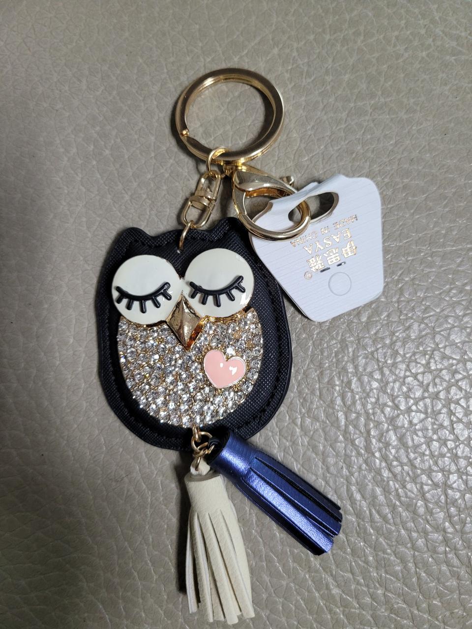 가죽 부엉이키링 열쇠고리