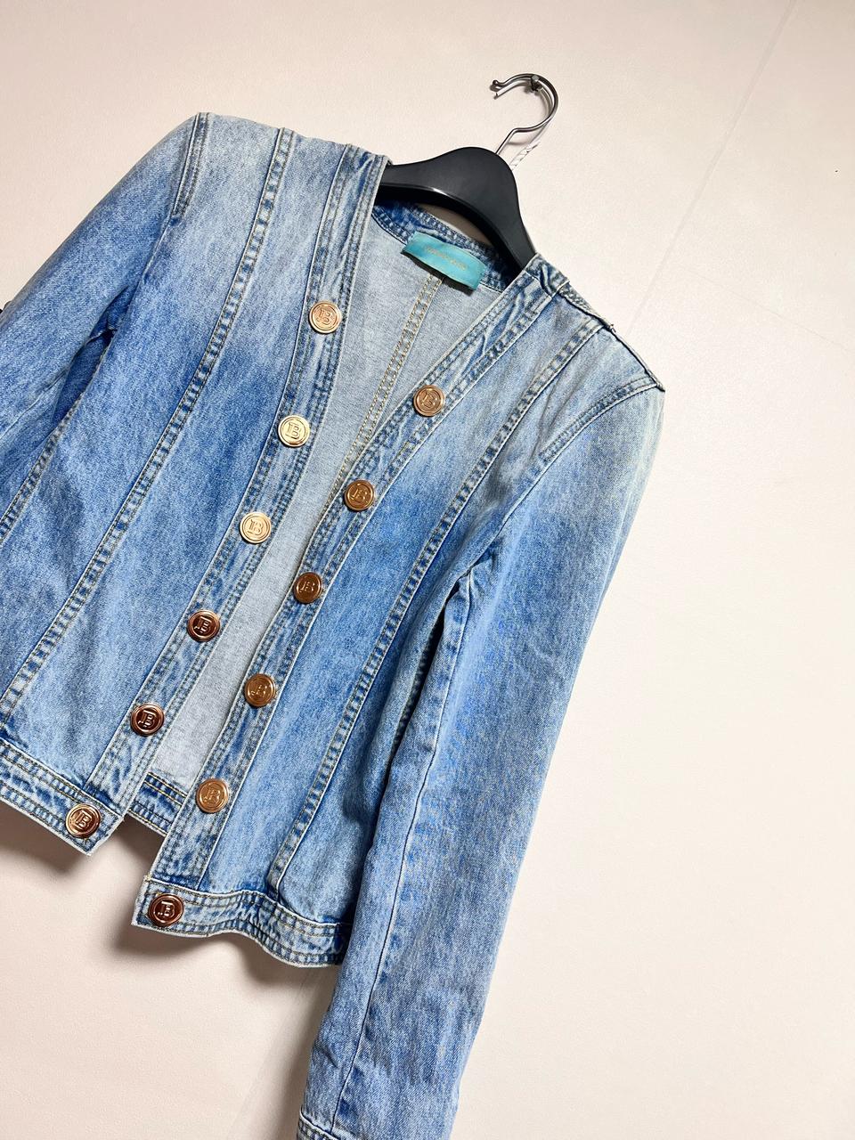 BB 금장단추 데님자켓