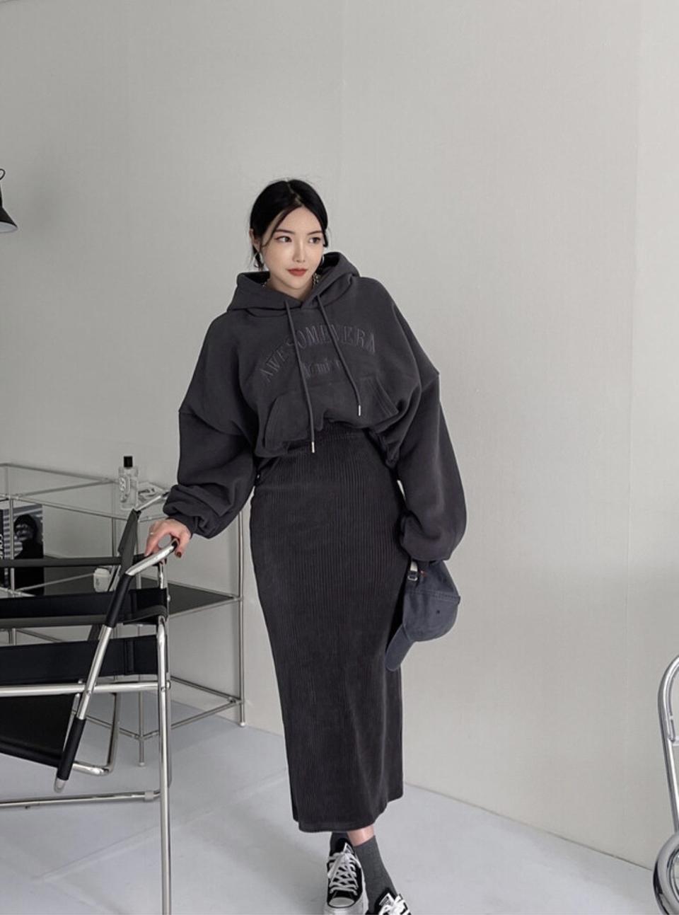 코듀로이 벨로아 스커트