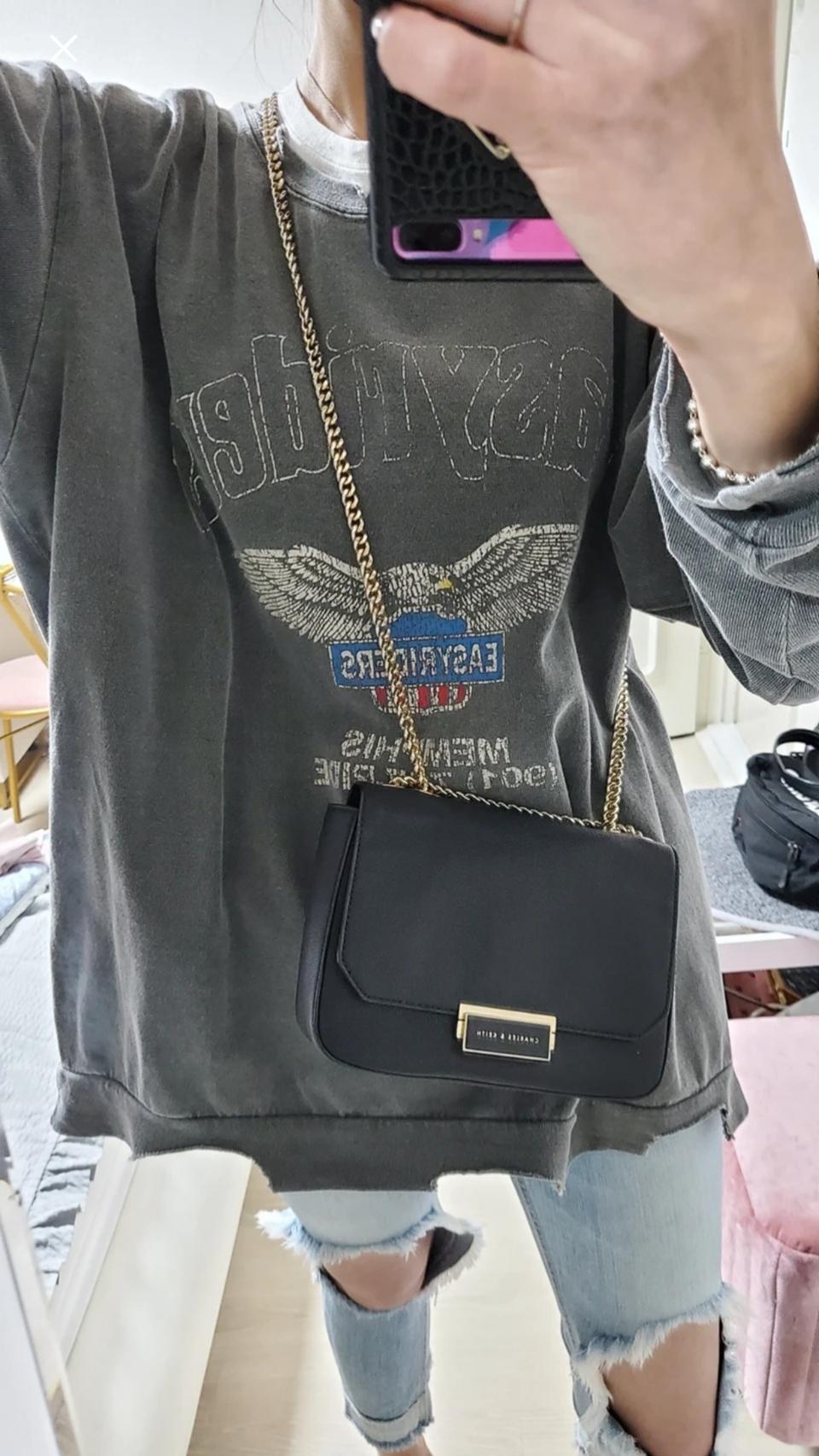 찰스앤키스 가죽체인백