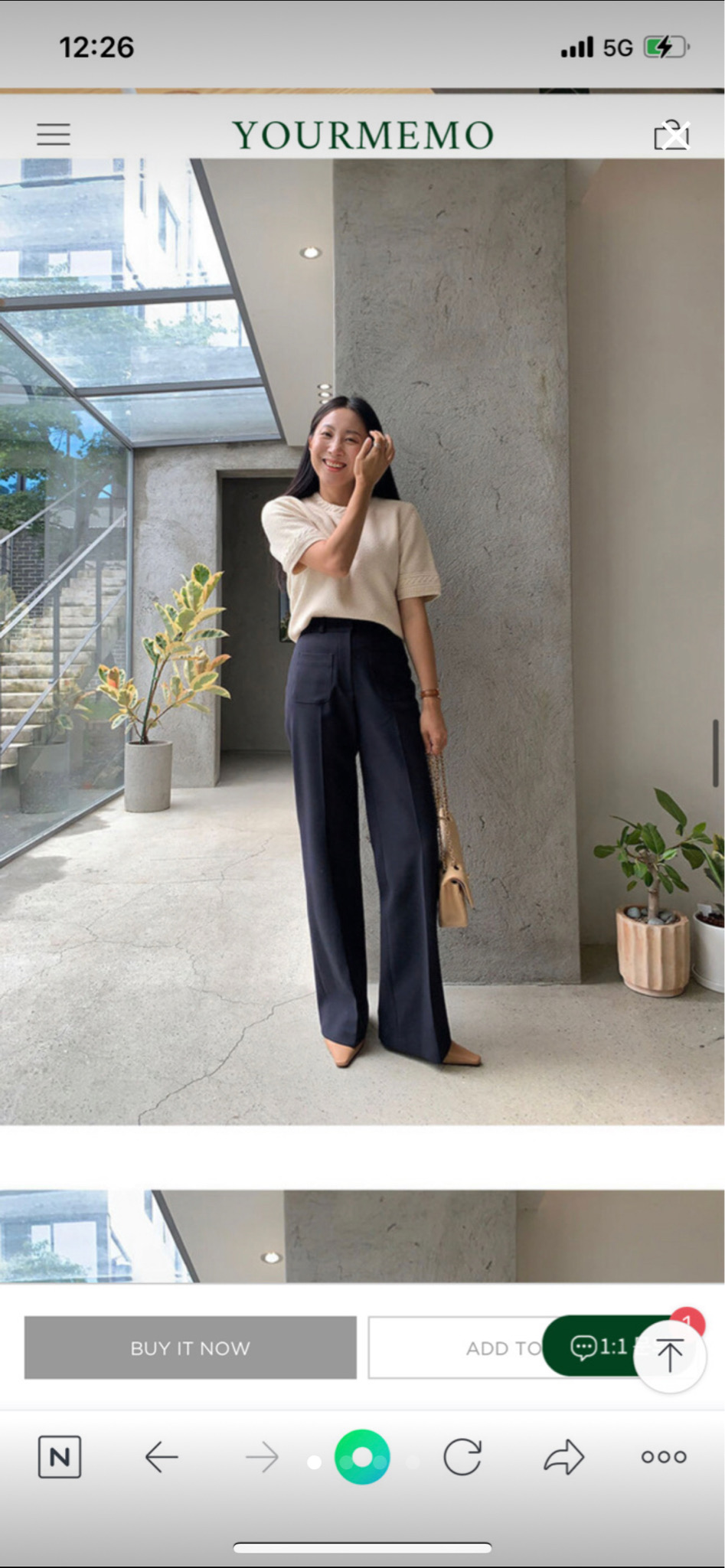 유어메스 슬랙스 M사이즈 일자핏