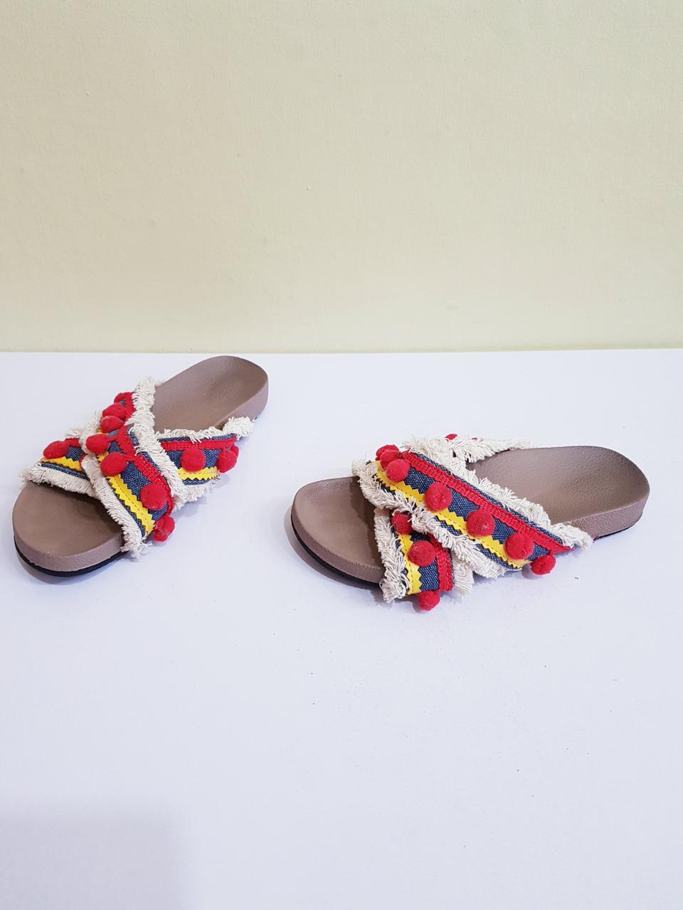 여성 이쁜 빈티지 슬리퍼