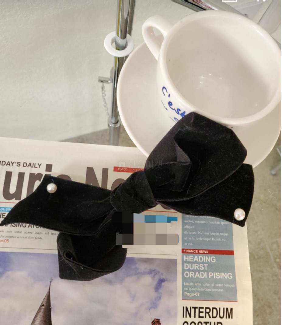 새상품 세일 벨벳 헤어핀 진주 왕리본 악세사리 소품 잡화 선물