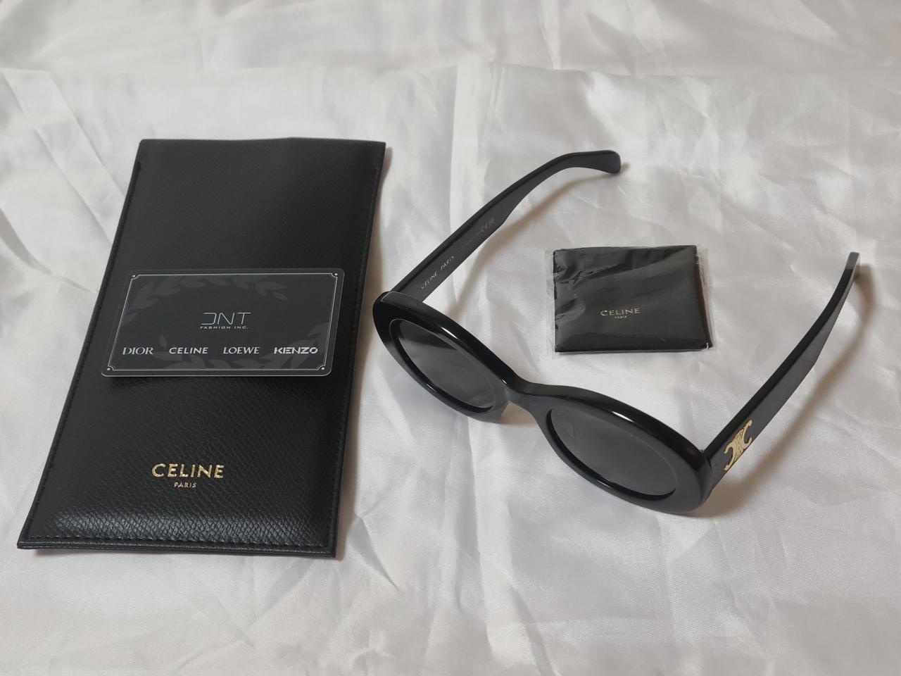 셀린느 트리오페 오벌 선글라스 블랙