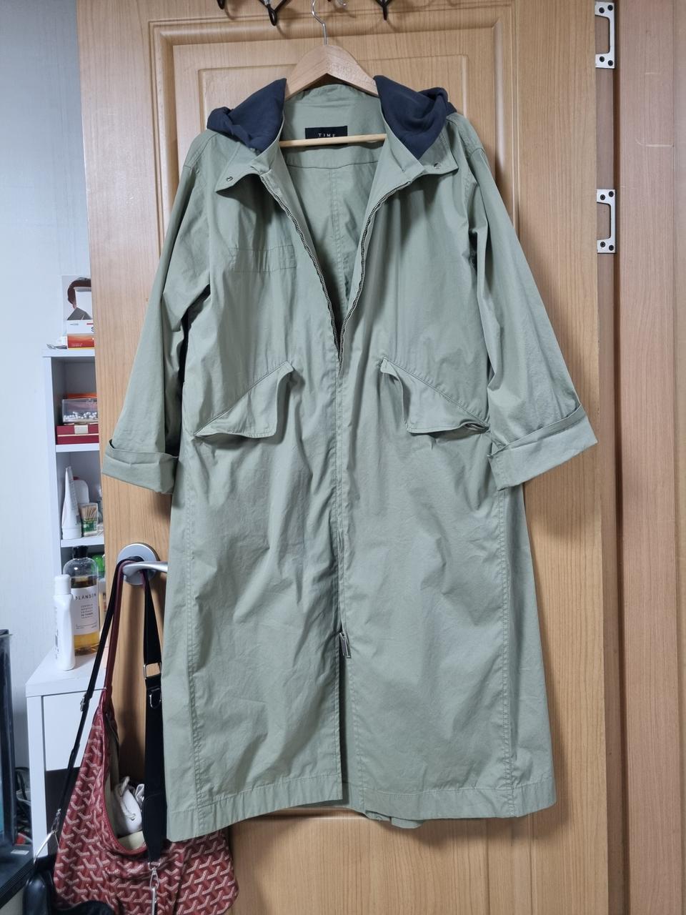 타임 후드트렌치코트