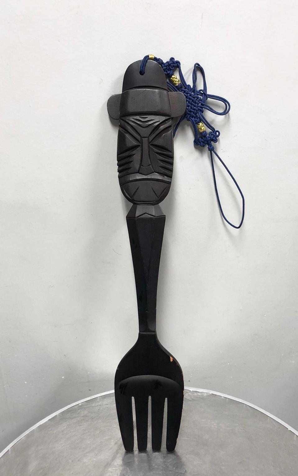 벽걸이 나무 장식 포크모양소품