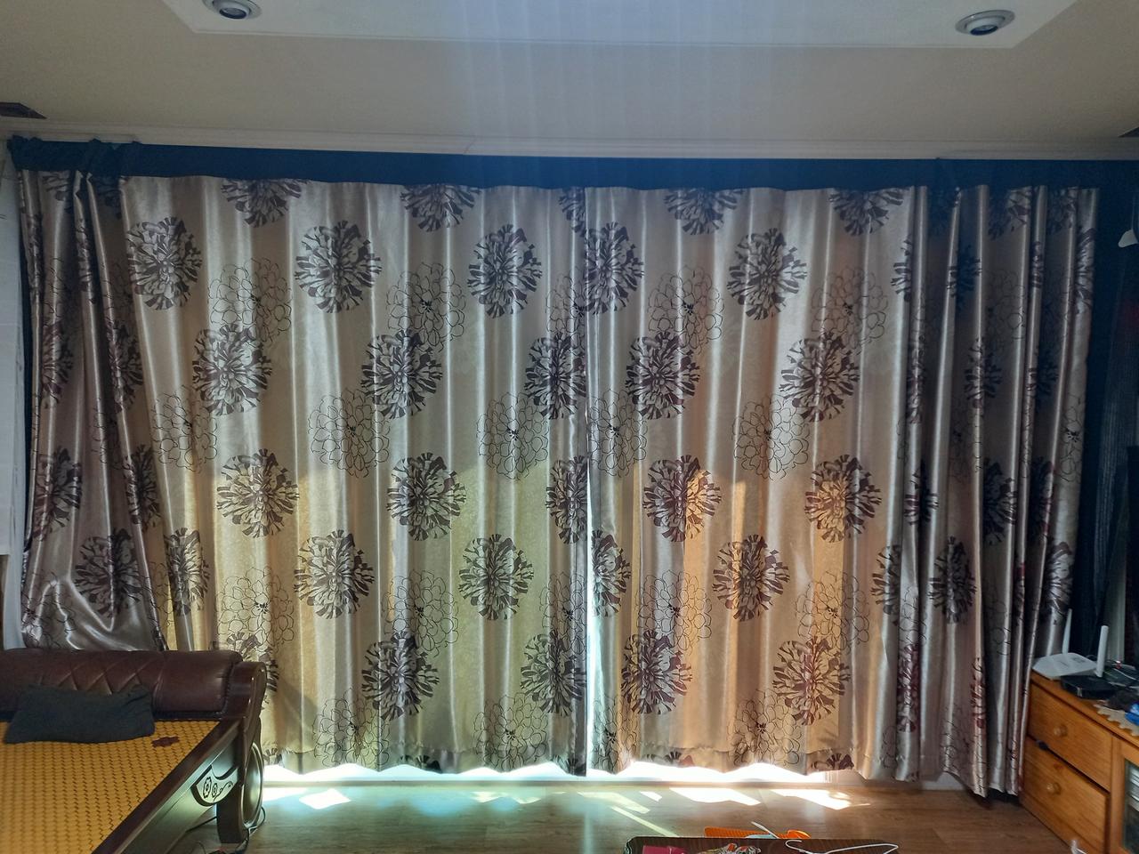 레일 일자형 암막쉬폰커튼한세트760-223