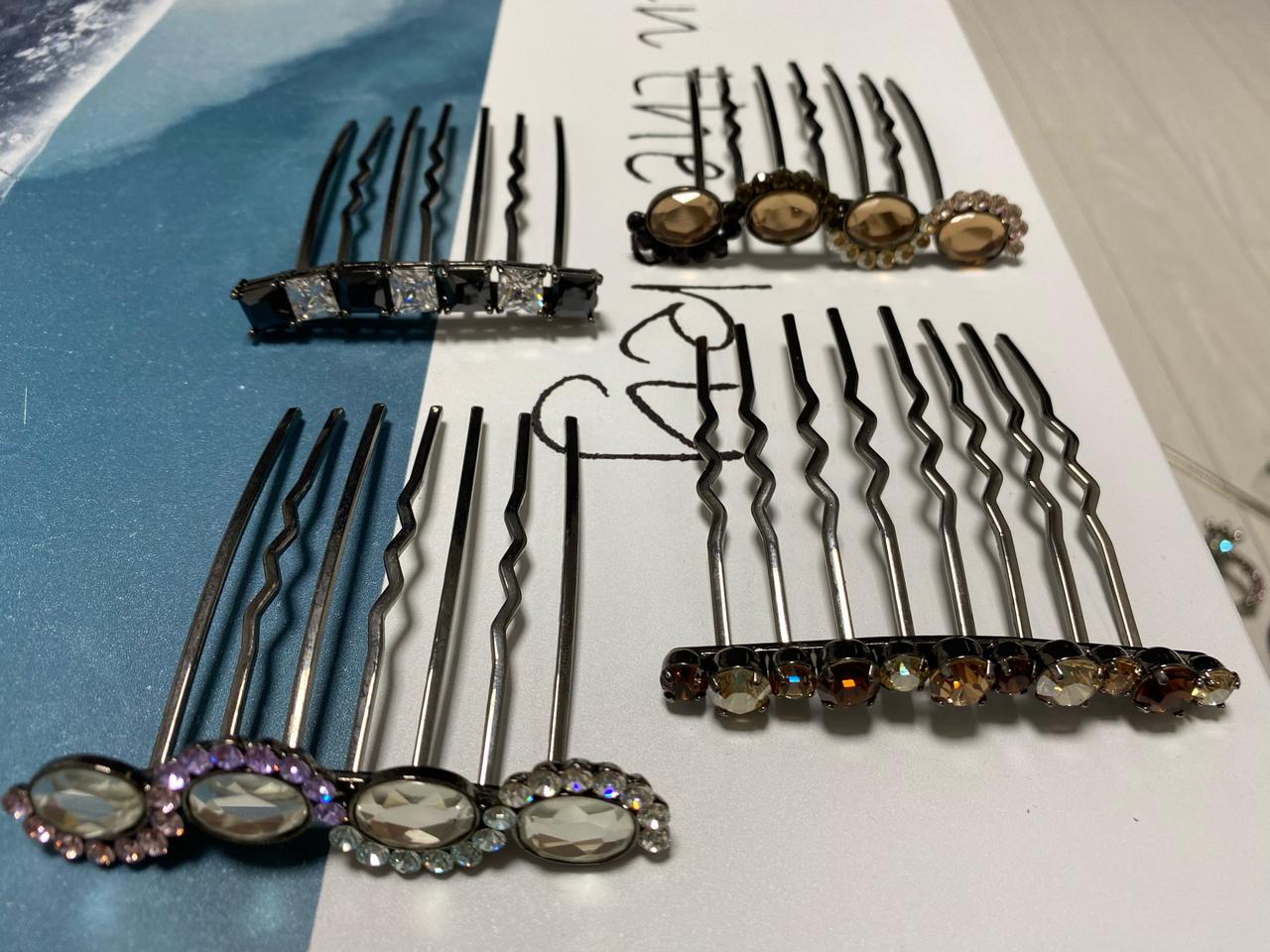 스톤장식 빗핀 중형 일괄판매