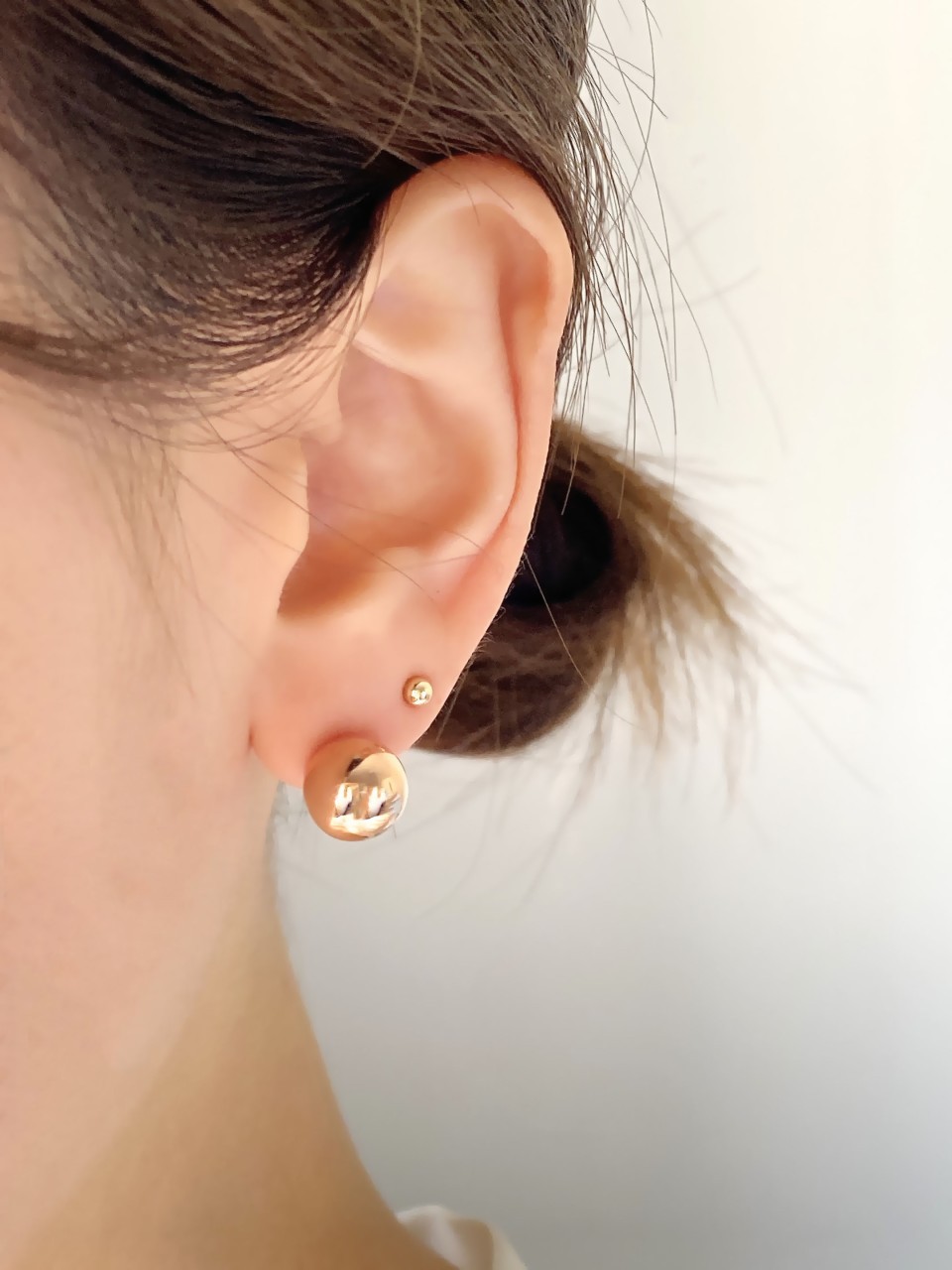 14k 10mm 클래식 볼 귀걸이