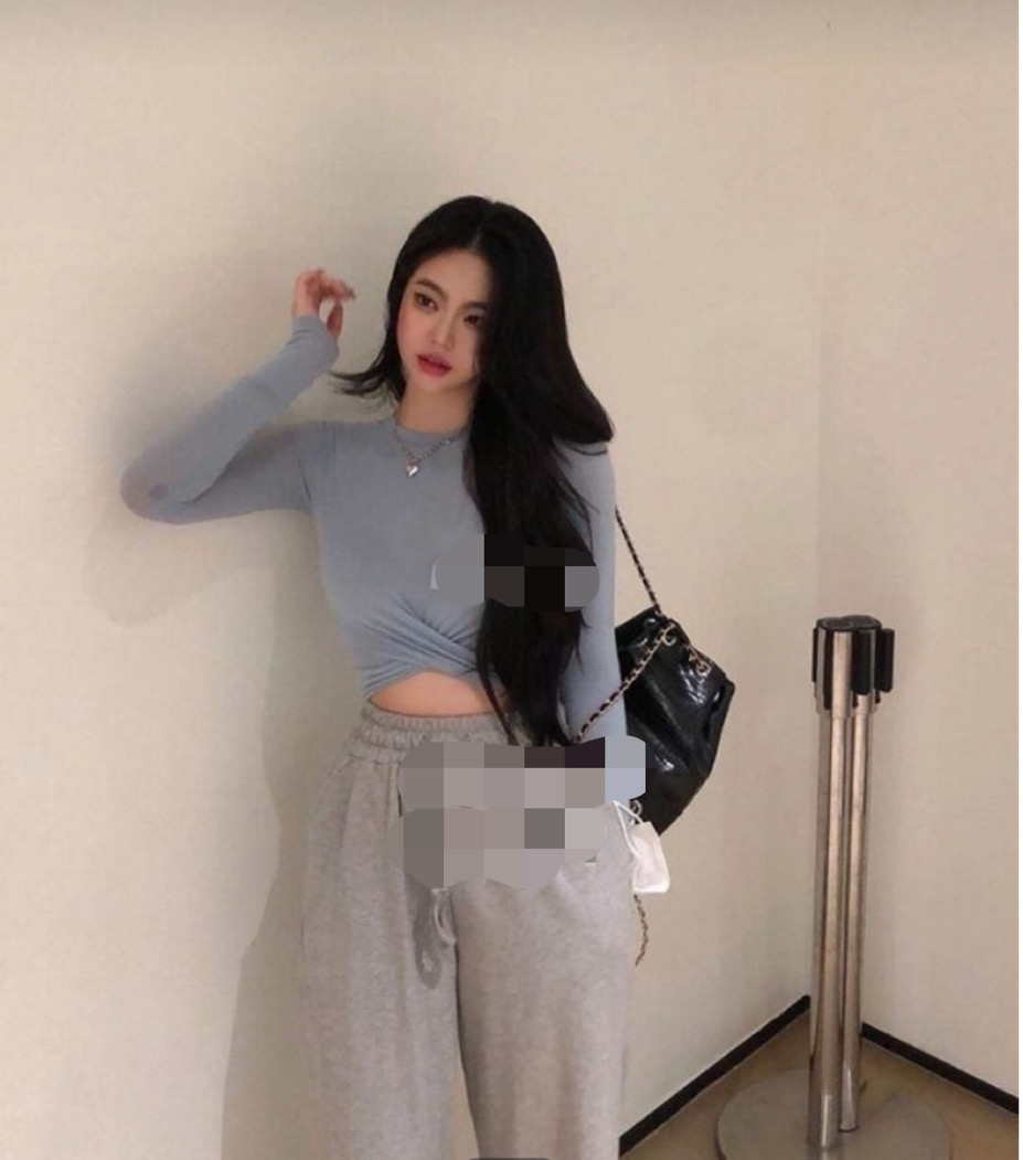 새상품 세일 운동복 크롭긴팔 스판 블루 필라테스 요가복 숏