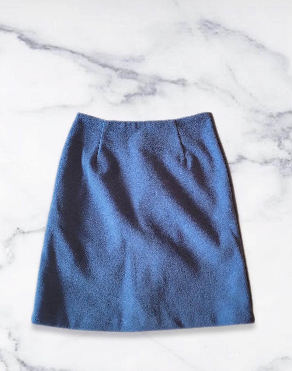 미착용/코발트블루 겨울모직스커트