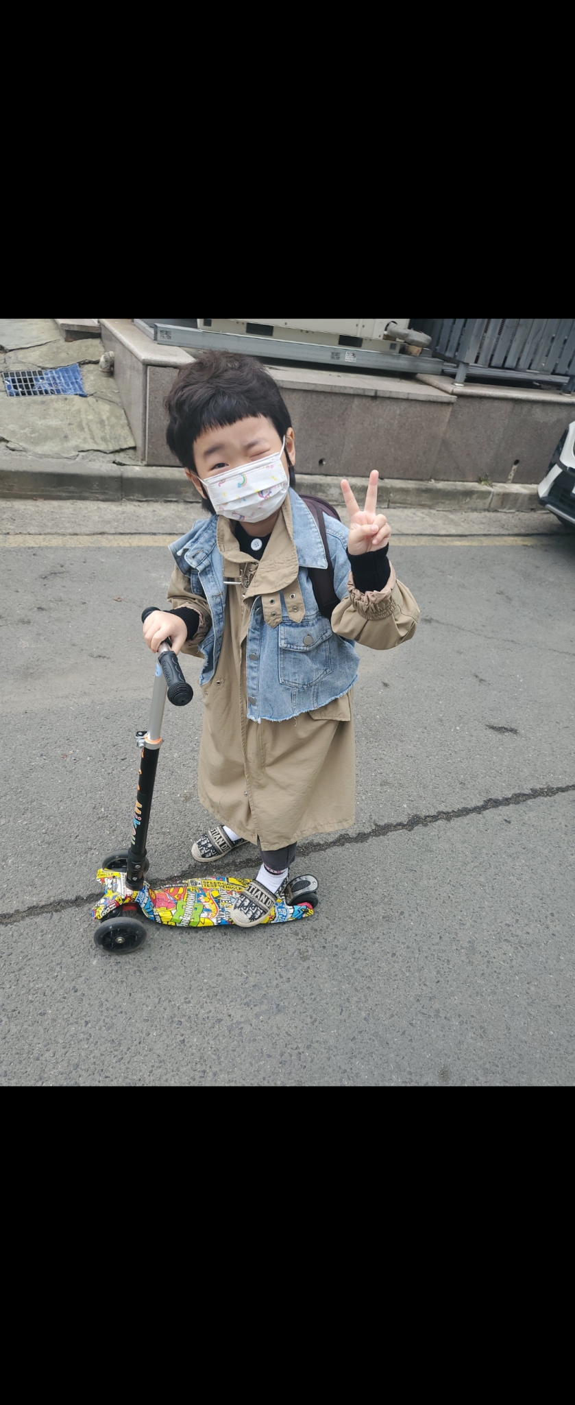 키즈 바바리데님자켓