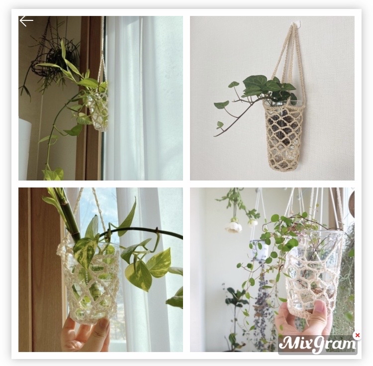 코바늘행잉걸이 화분걸이 수경식물걸이