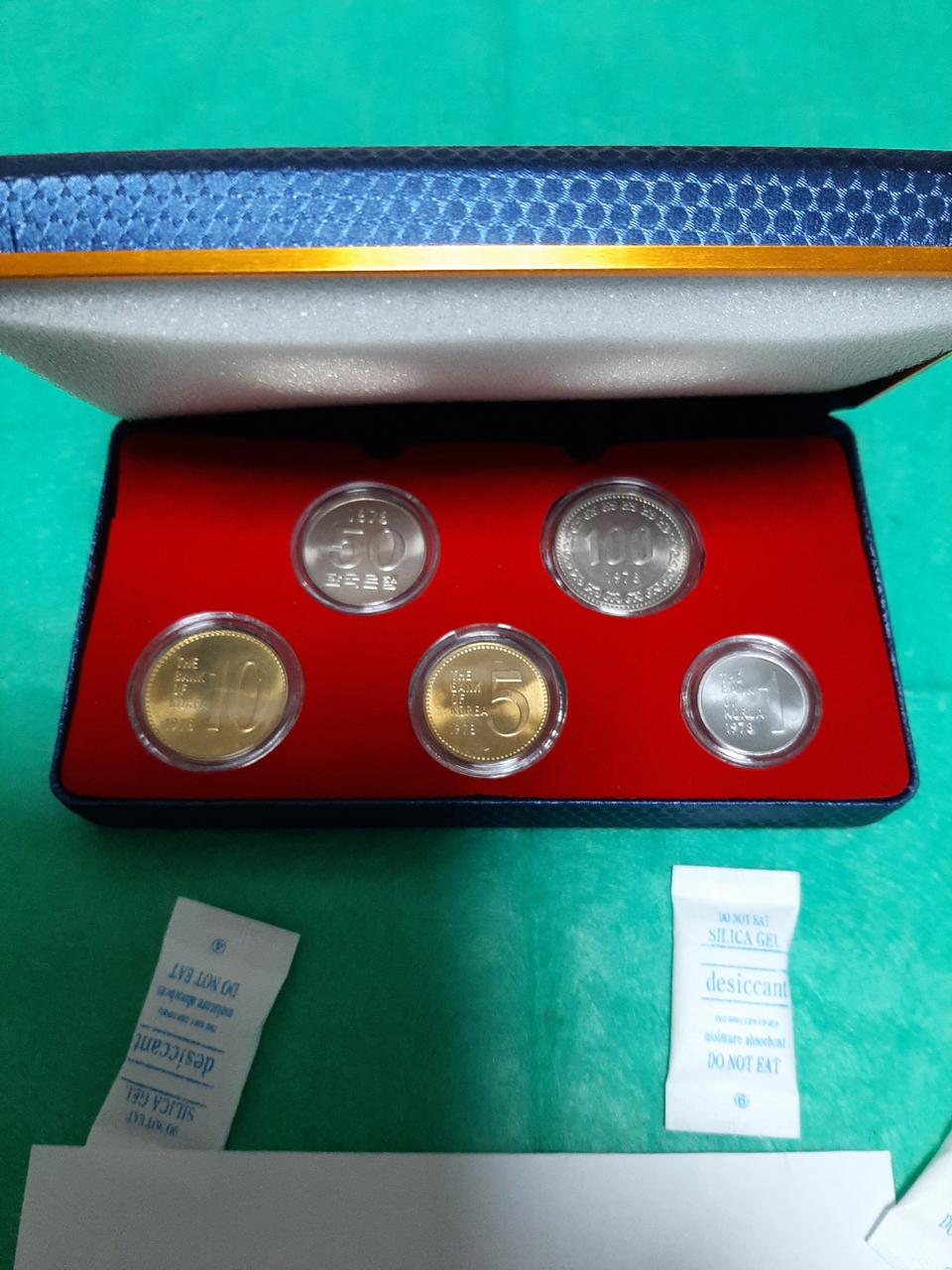 한국은행 주화 78년 1.5.10.50.100원세트 미사용