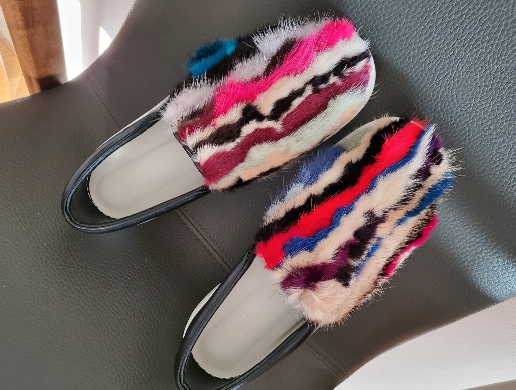 [♡BIG SALE♡][수제화]리얼 밍크 슬립온