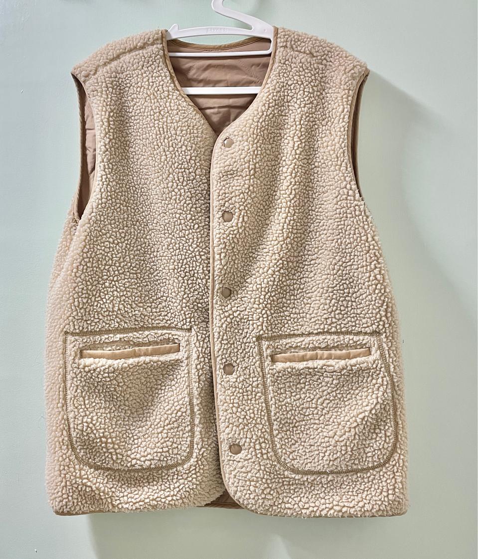 양면 양털 조끼 리버서블 후리스