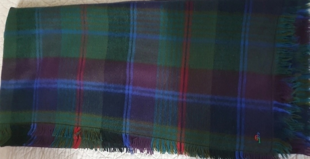 디자이너 고급머플러.   그린체크머플러