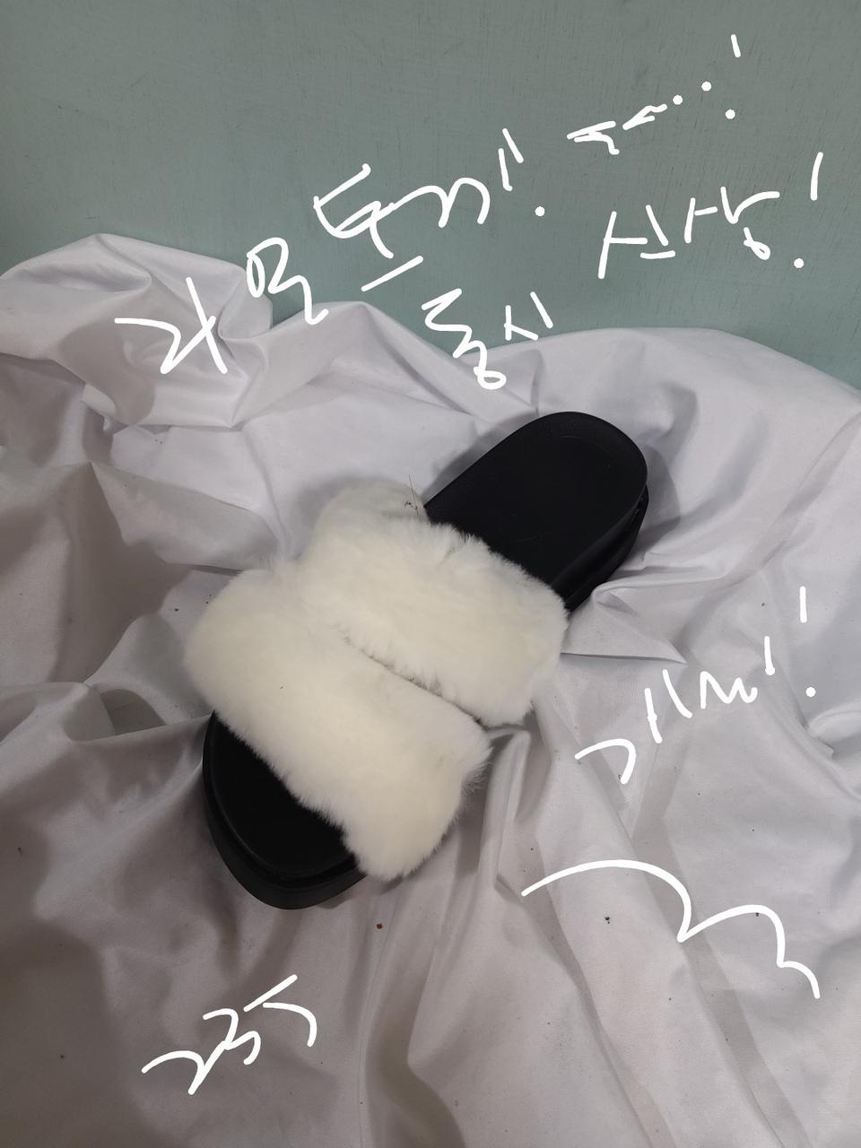 최저가❤리얼토끼털+퍼뮬!❤동시 신상 개싸 하객룩 키높이 뮬슬리퍼 퍼 털