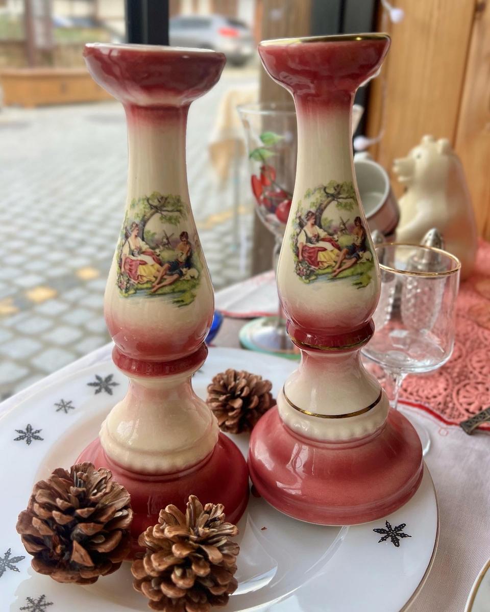 빈티지 영국 스테포드셔 촛대