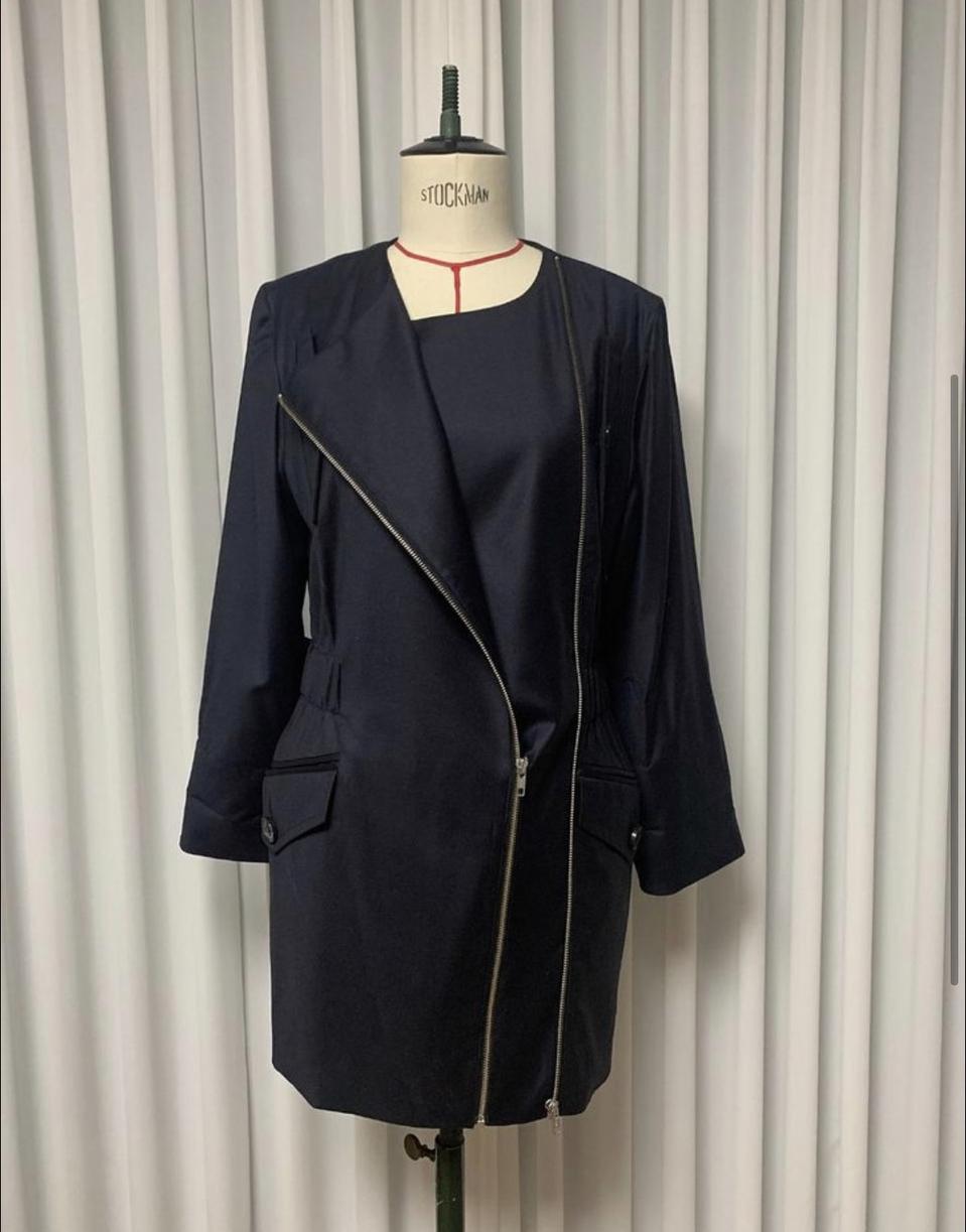 새제품 쟈니헤잇재즈 네이비 자켓 원피스