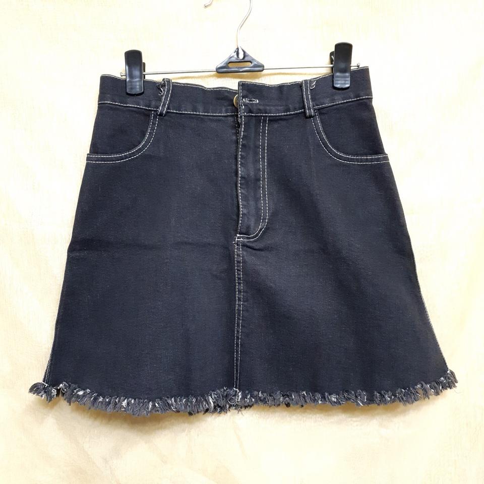 흑청 스티치스커트