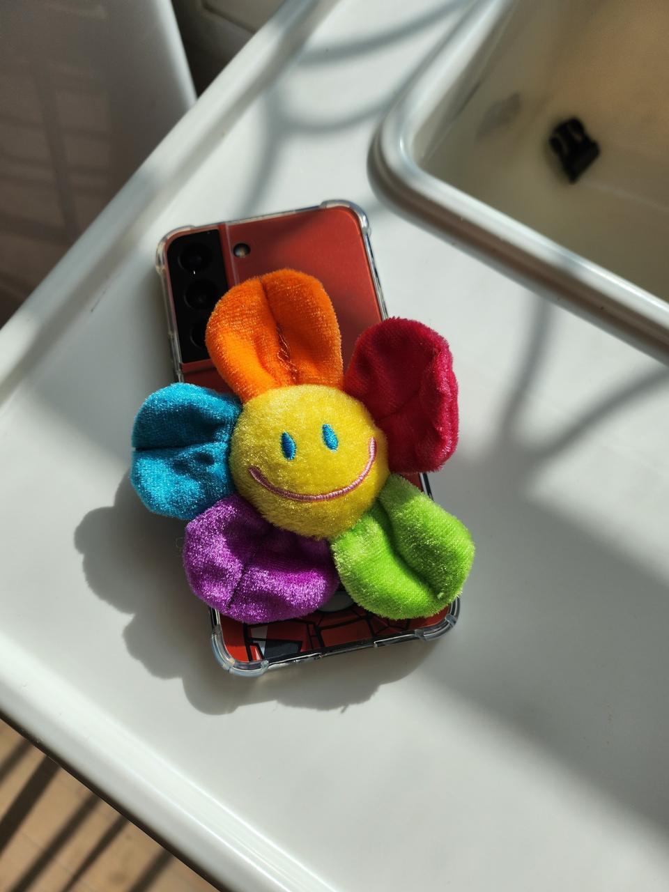 스마일꽃 인형 그립톡