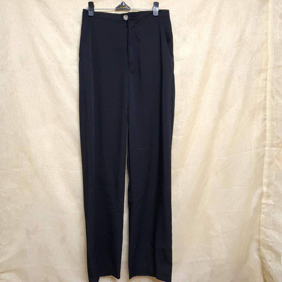 블랙 하이웨스트 슬랙스