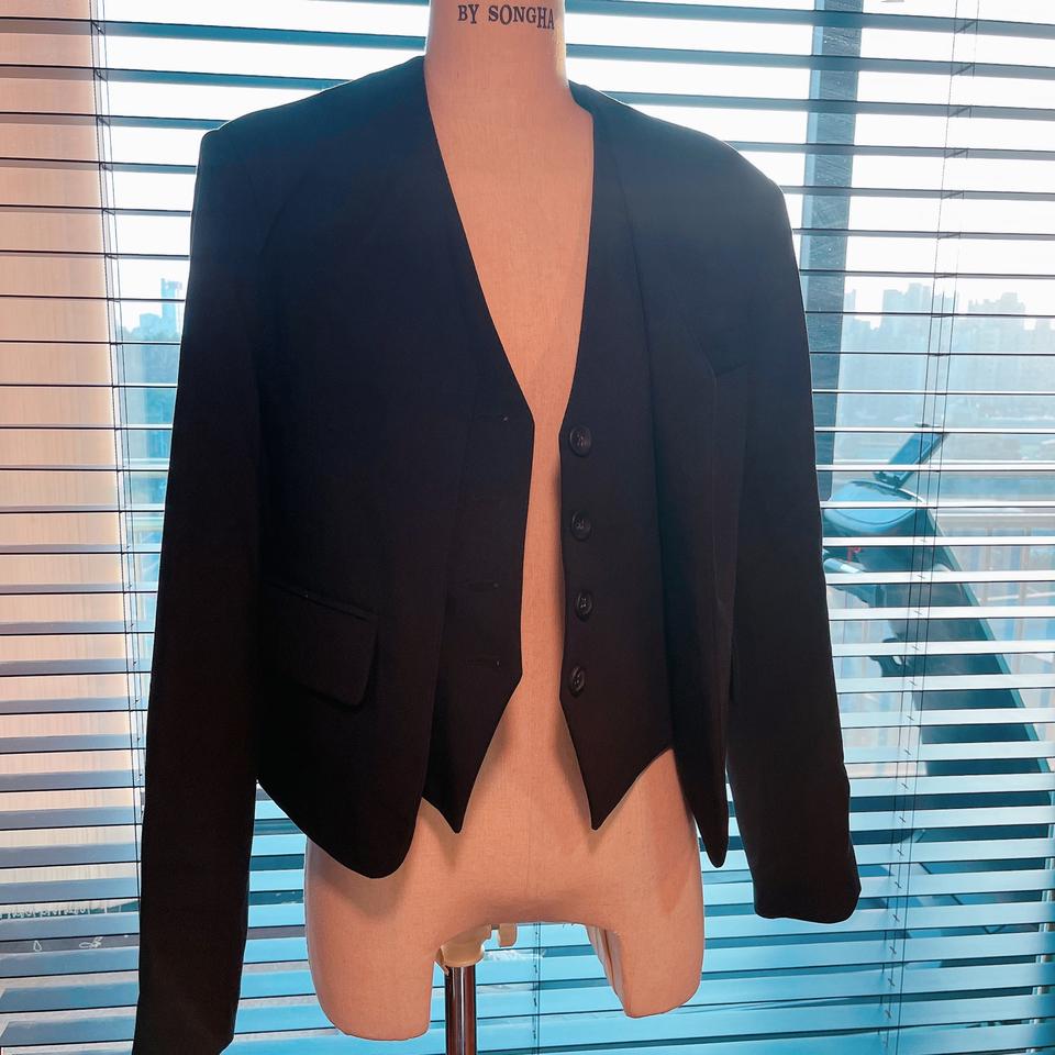 블랙 크롭이중자켓(새상품)