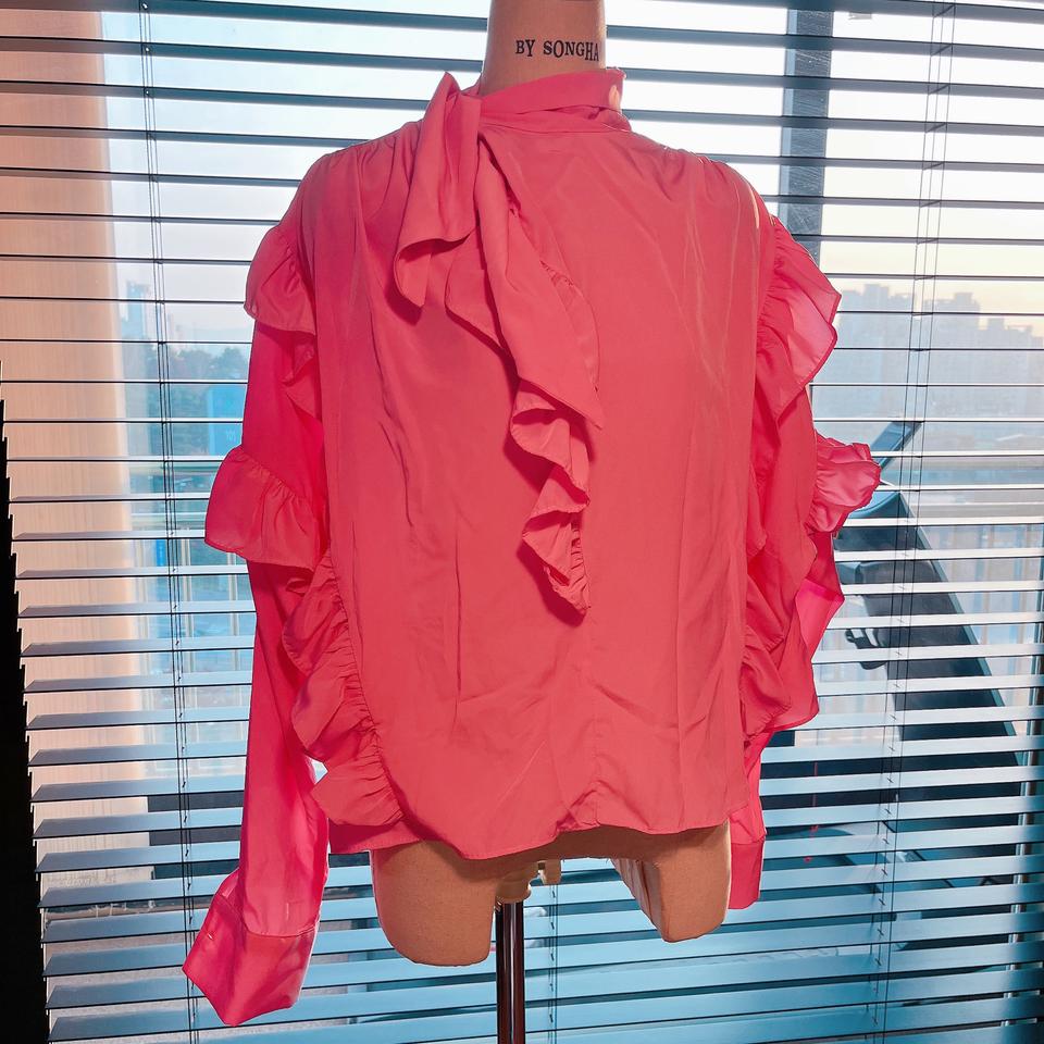 레이스 핑크블라우스(새상품)