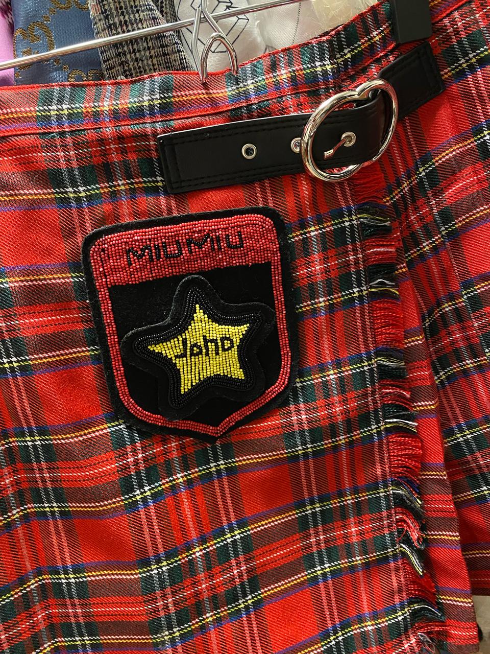 미우미우 체크랩스커트