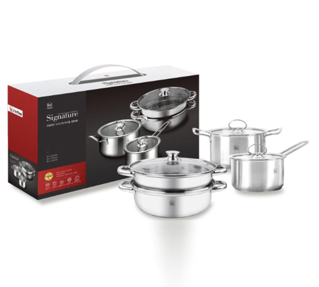 [무료배송] 아임파인 시그니처 미니멀 3종냄비(찜기+양수+편수)